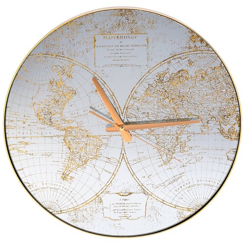 фото Часы настенные кварцевые карта мира 45*45*5,5 см lefard