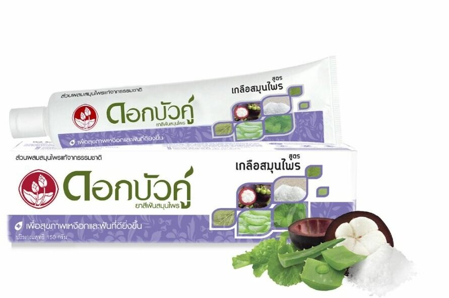 Таиланд Dok Bua Ku TWIN LOTUS Зубная паста с травами и солью, 90 гр