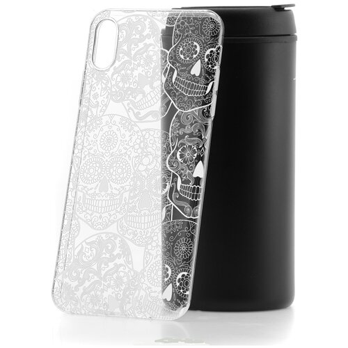 фото Чехол на ip xs max kruche print skull white1