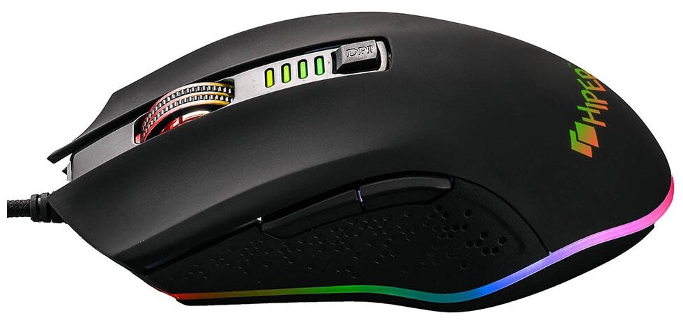Мышь HIPER Genome GM-5 проводная оптическая 6400 dpi USB 6 кнопок RGB подсветка цвет черный