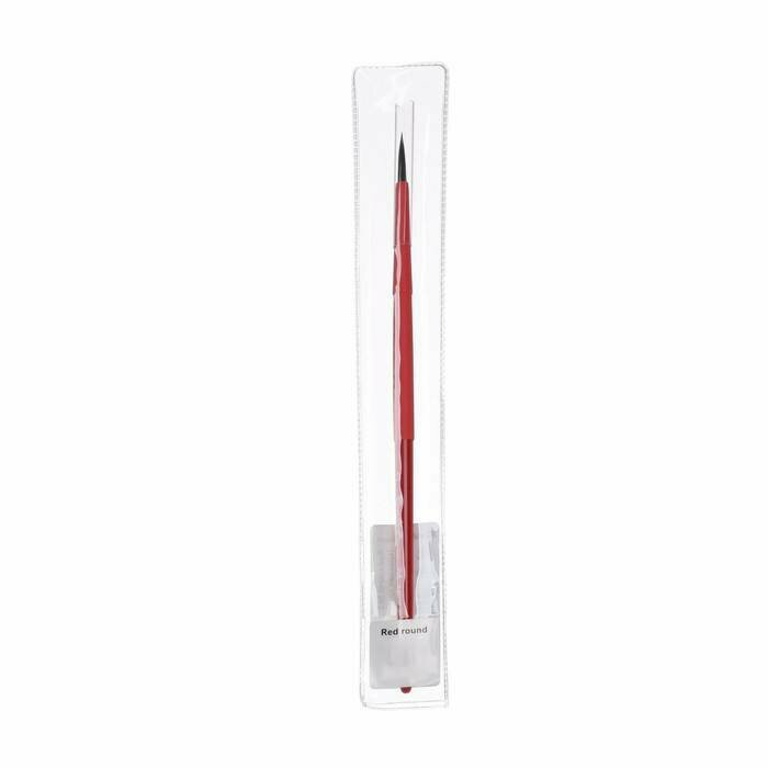 Кисть соболь-микс круглая Roubloff "Aqua Red" ручка короткая красная, покрытие обоймы soft-touch - фото №9