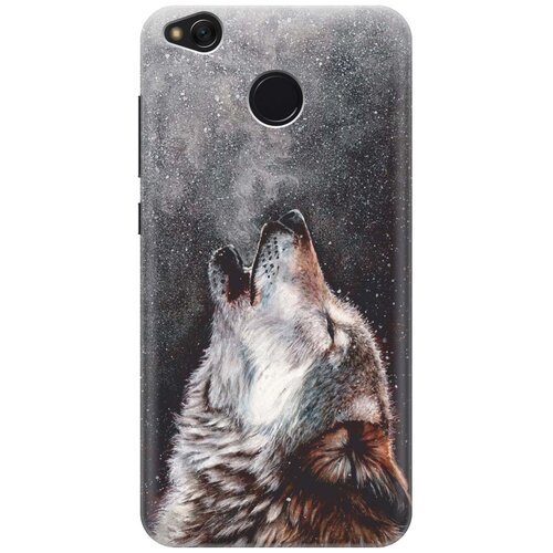 фото Gosso ультратонкий силиконовый чехол-накладка для xiaomi redmi 4x с принтом "морозный волк"