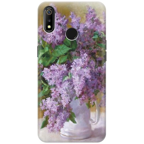 фото Cиликоновый чехол на realme 3 / рилми 3 с принтом "букет сирени" gosso