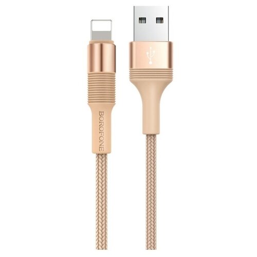 Кабель Borofone USB - Lightning Outstanding (BX21), 1 м, 1 шт., золотой кабель usb a lightning кабель для зарядки айфон 1метр 3а белый