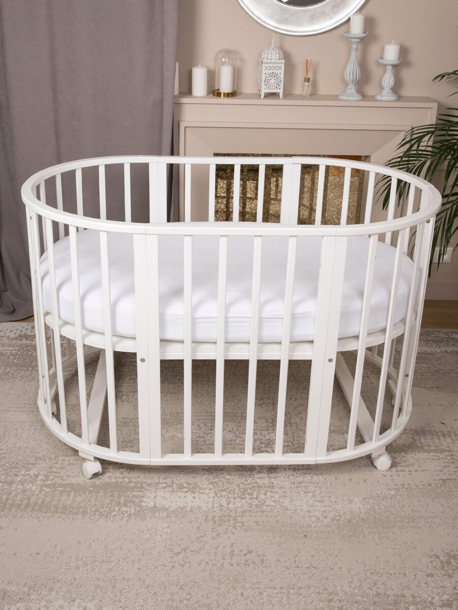 Наматрасник Baby Nice для круглой кроватки разм.75х75, белый - фотография № 4