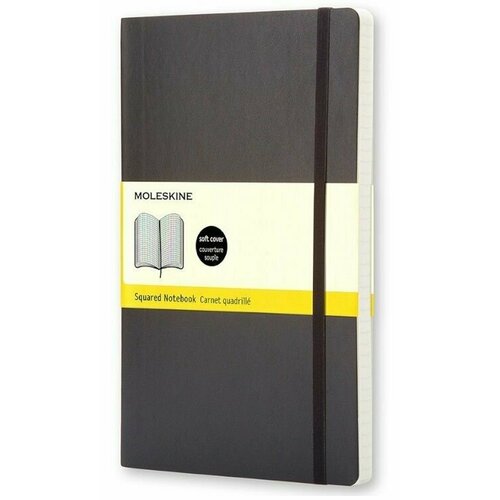 Блокнот Moleskine CLASSIC SOFT QP617 13х21см 192стр. в клетку, мягкая обложка, черный