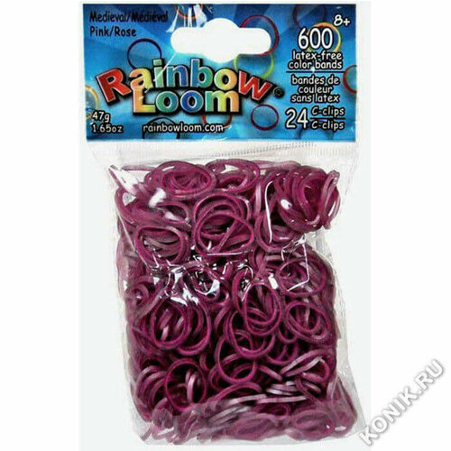 Rainbow Loom Резиночки для плетения браслетов RAINBOW LOOM, коллекция Средневековье, розовые B0110 резинки для плетения rainbow loom средневековье зеленые