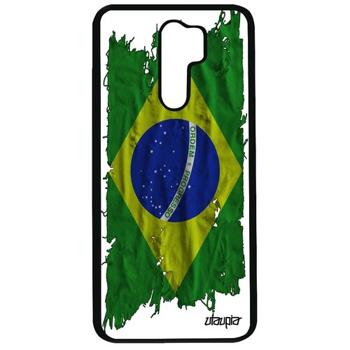 фото Чехол для redmi 9, "флаг бразилии на ткани" государственный патриот utaupia