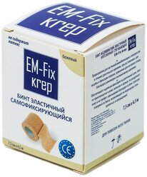 Krep бинт эластичный компрессионный самофиксирующийся бежевый (4,5 м*7,5 см) 1 шт.