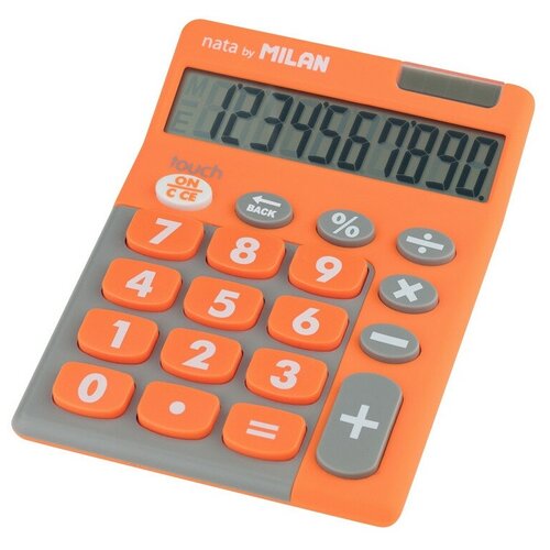 Калькулятор Milan 10-разряд в чехле двойное питание оранжев 150610TDOBL