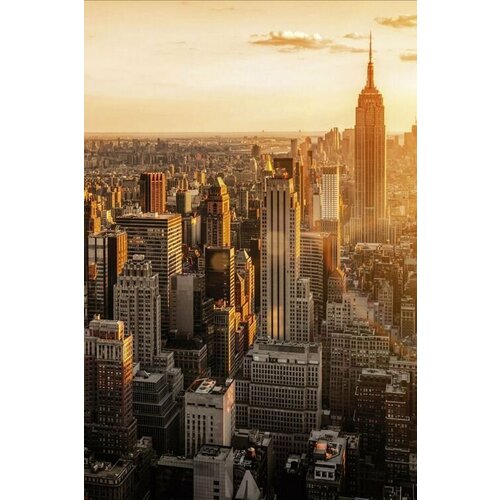 Моющиеся виниловые фотообои Нью-Йорк закат, 200х300 см