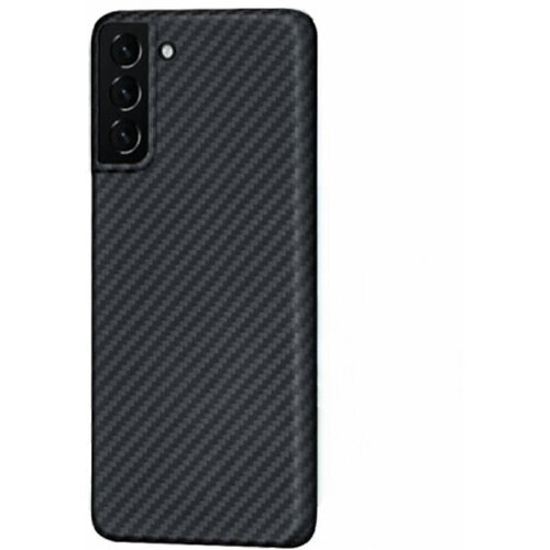 Кевларовый чехол без ободка DiXiS Carbon Case для Samsung S21 Plus (BS21+-CMB) матовый черный