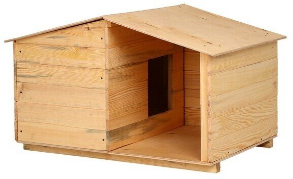 Будка для собаки, 105 × 75 × 64 см, деревянная, с крышей - фотография № 6
