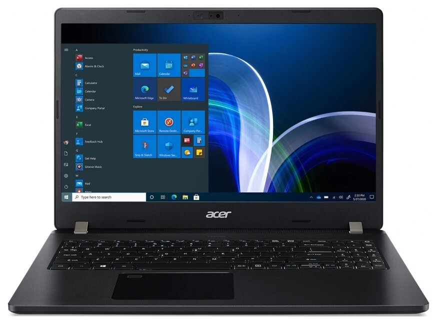156 Ноутбук Acer TMP215-41 1920x1080 AMD Ryzen 3 Pro 4450U 25 ГГц RAM 8 ГБ DDR4 SSD 256 ГБ AMD Radeon Graphics Windows 10 Pro NXVRHER005 черный