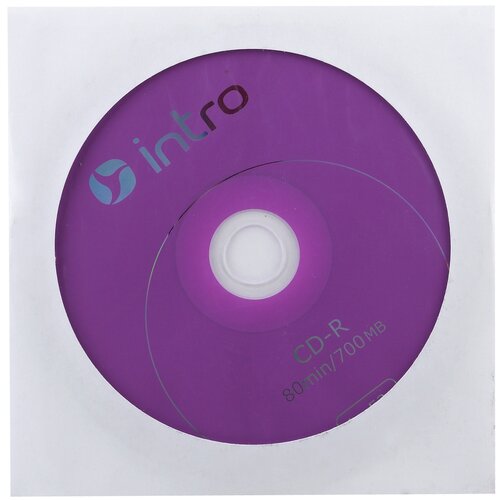 Диск CD-RIntro52x 700Mb, 1 шт. cd r диск intro 52x 700mb cakebox 10 ul120230a8l