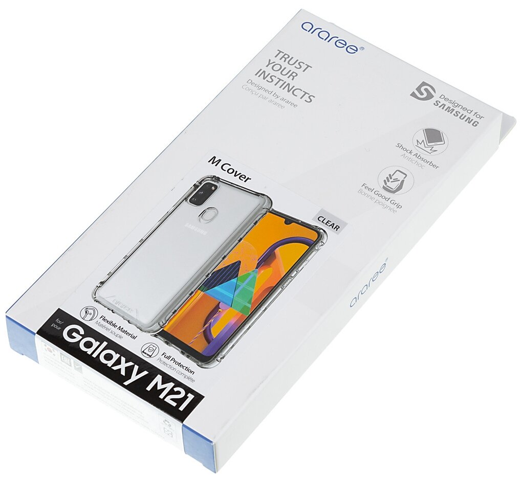 Чехол (клип-кейс) SAMSUNG araree M cover, для Samsung Galaxy M21, прозрачный [gp-fpm215kdatr] - фото №9