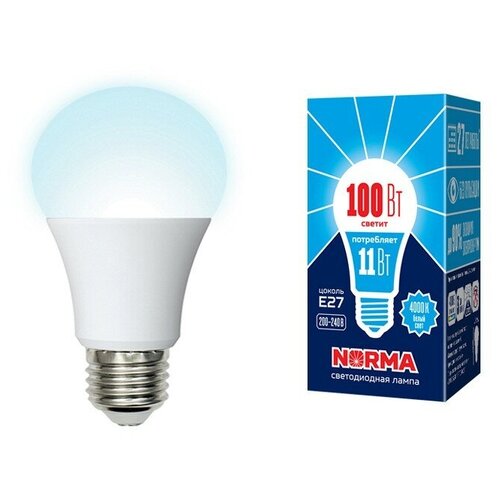 фото Лампы светодиодные прочие volpe led-a60-11w/nw/e27/fr/nr картон