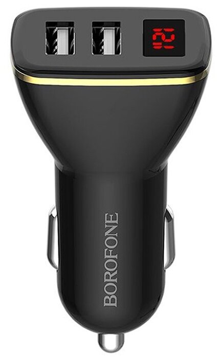 АЗУ BOROFONE BZ11 Speed Map 2xUSB, 2.1A, LED дисплей (черный)