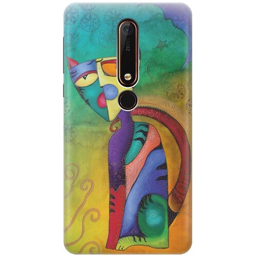 фото Re:pa накладка transparent для nokia 6 (2018) с принтом "разноцветный котик"