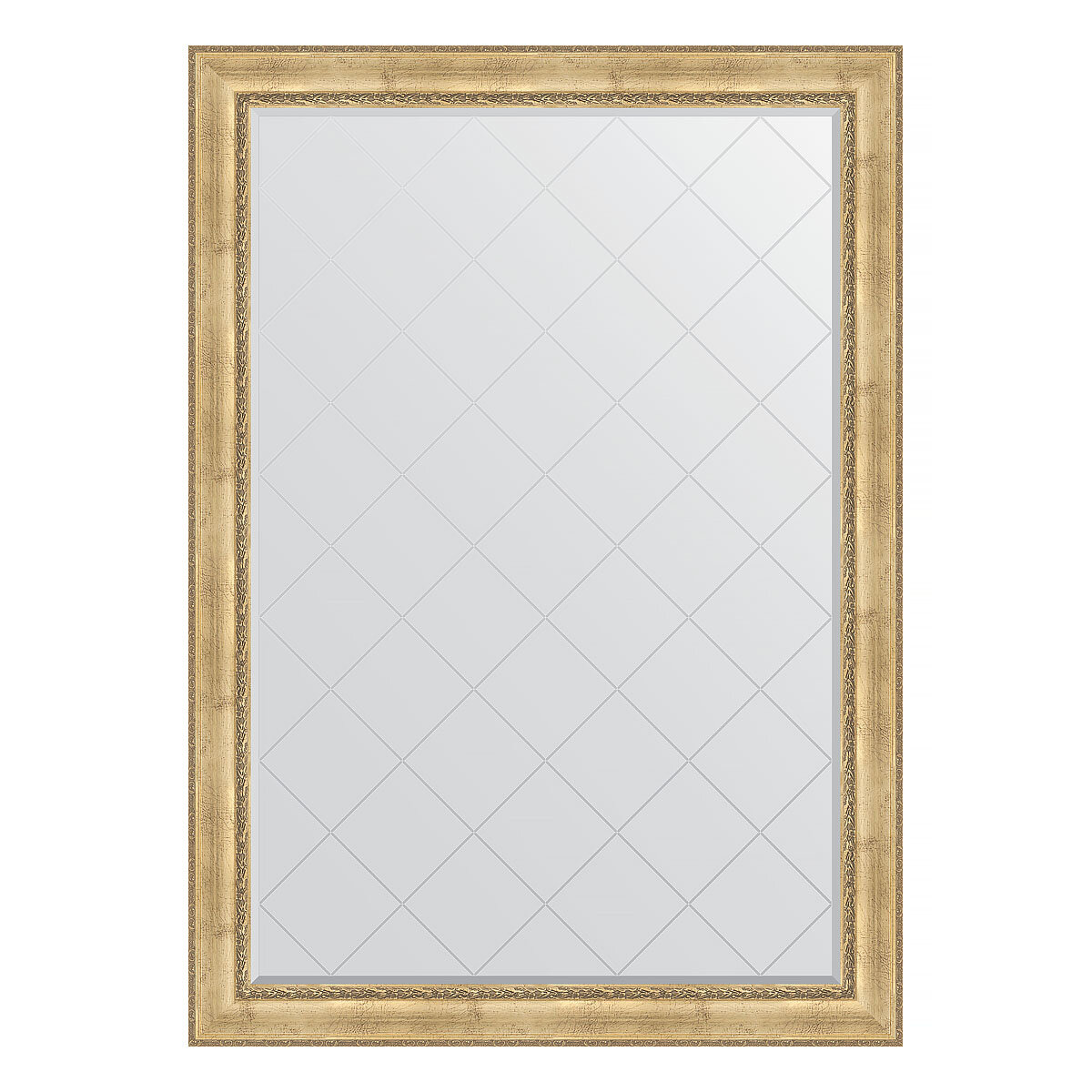 Зеркало настенное с гравировкой EVOFORM в багетной раме состаренное серебро с орнаментом, 137х192 см, для гостиной, прихожей, ванной комнаты, BY 4514