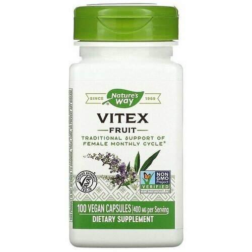 Natures Way, Vitex 400 мг, 100 капсул витекс губная помада увлажняющая тон 514 dark rose витекс