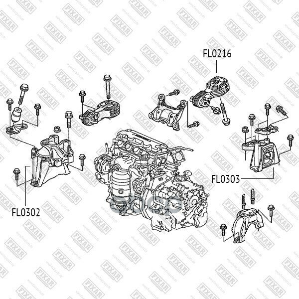 Fl0216_подушка Двс! Honda Cr-V 07> FIXAR арт. FL0216