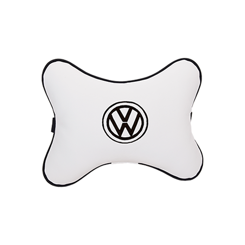 фото Подушка на подголовник экокожа белая volkswagen vital technologies