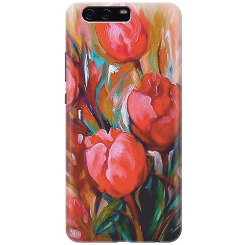 фото Cиликоновый чехол на huawei p10 plus / хуавей п10 плюс с принтом "тюльпаны" gosso