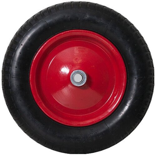 Запасное пневматическое колесо для тачки WB6418-8S, размер 3.25/3.00-8, диаметр втулки 20 мм, D355 мм. Предназначено для ремонта садовых и строительных тачек, тележек. Надежная деталь проста в установке.
