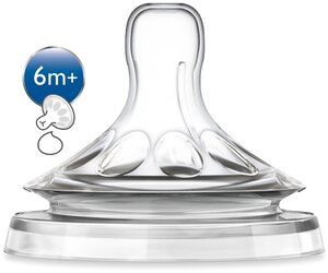 Соска Philips AVENT Natural силиконовая для густых жидкостей SCF656/27 6м+, 2 шт.