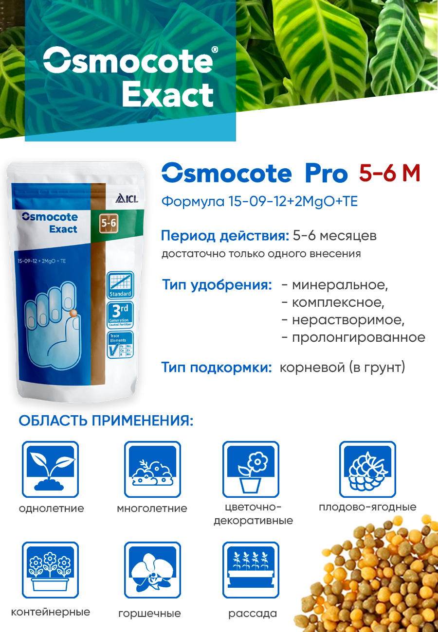 Осмокот Osmocote Exact Standard 5-6 мес (15-9-12+2MgO), 200г - фотография № 2