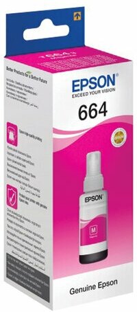 Чернила EPSON 664 (T6643) для СНПЧ EpsonL100/L110/L200/L210/L300/L456/L550, пурпурные, оригинальные