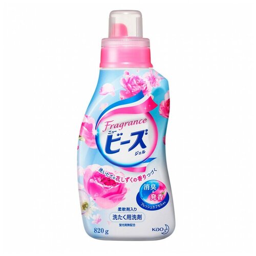фото Гель для стирки kao attack new beads fragrance с ароматом роз, 0.82 кг, бутылка