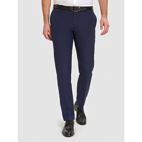 фото Брюки kanzler, классические, полуприлегающий силуэт, карманы, со стрелками, размер 56, синий