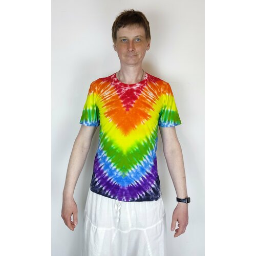 фото Футболка хлопок, дышащий материал, размер 48, мультиколор venus tie-dye