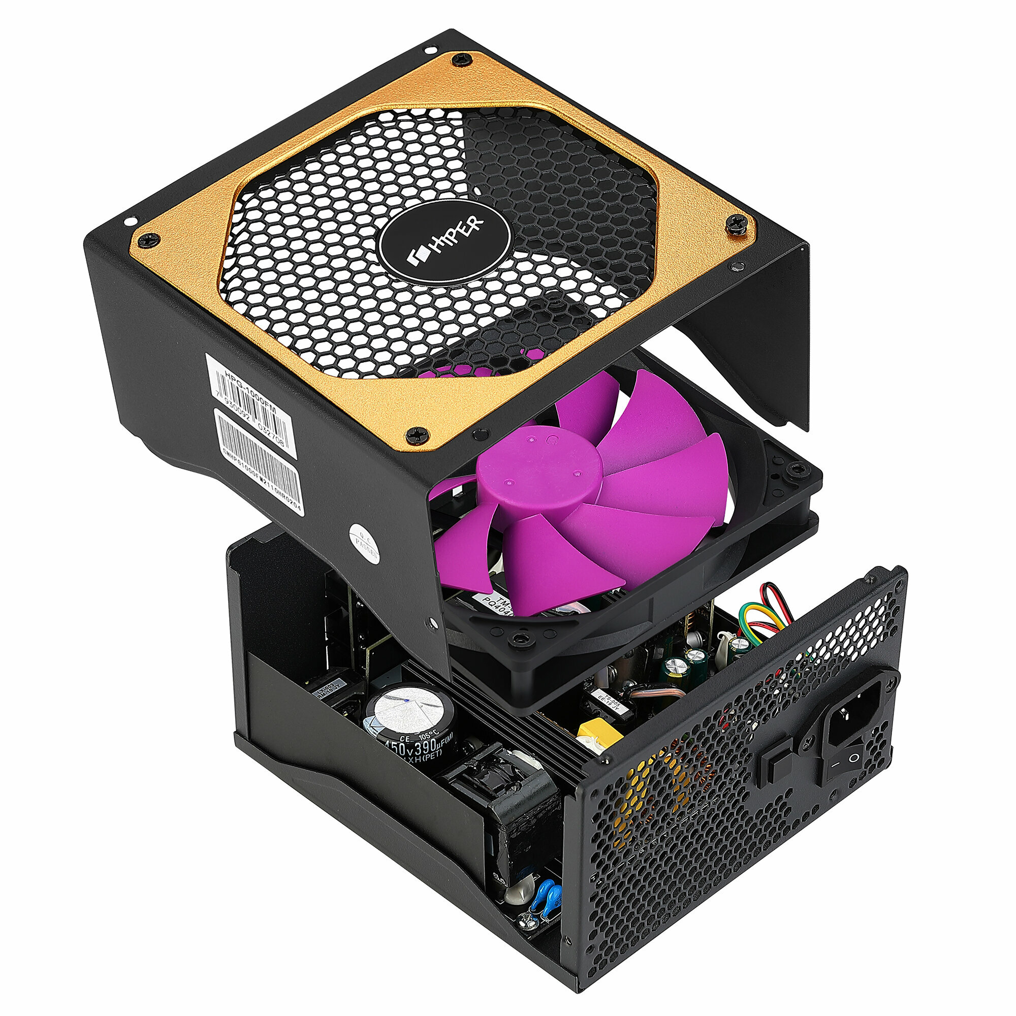 Блок питания ATX HIPER 1100W, 80+Gold, APFC, 140mm fan, full modular - фото №18