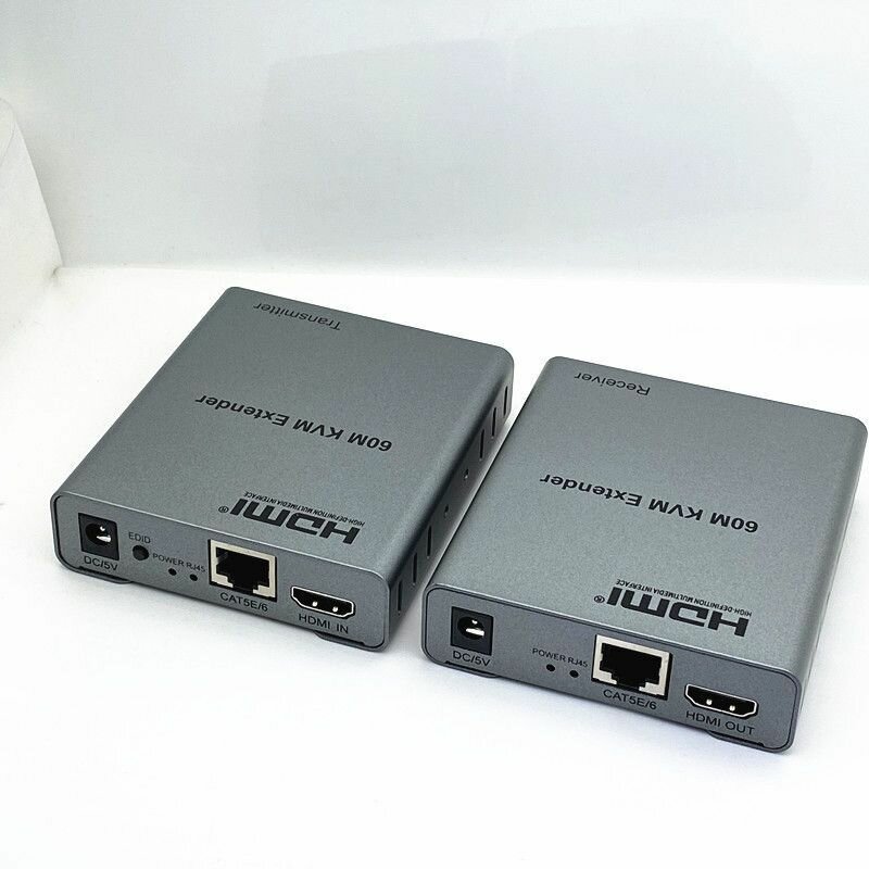 KVM удлинитель HDMI USB на 60 метров по витой паре Cat 6 - 1080p 60 Гц