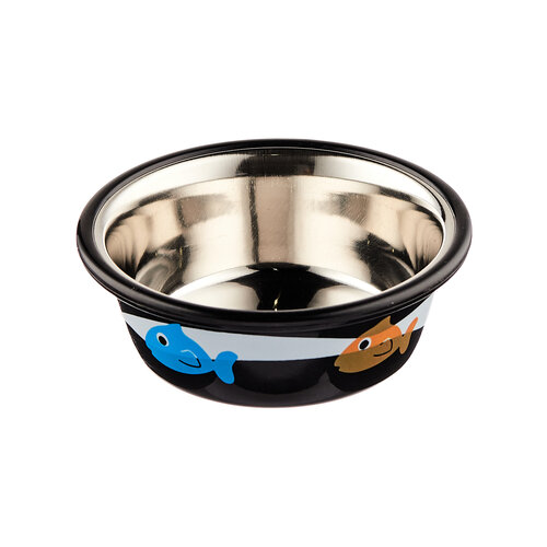 Миска Lilli Pet METAL STAR Fish для животных, 240мл, черная игрушка lilli pet sisal fish small для кошек 25x13x2см