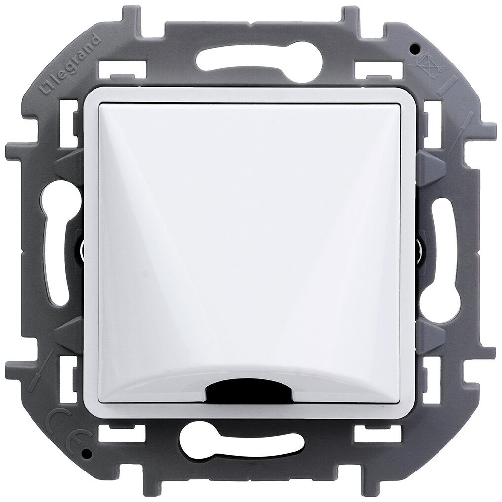 фото Вывод кабеля инспирия с зажимом для крепления белый