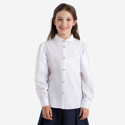 Школьная блуза Kapika, размер 158, белый школьная блуза размер 158 белый