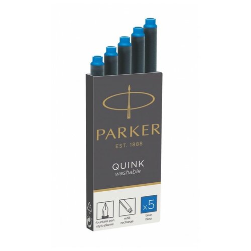 картридж для перьевой ручки parker quink z17 mini черный 6 Картридж для перьевой ручки PARKER Quink Z11 Washable синий 5