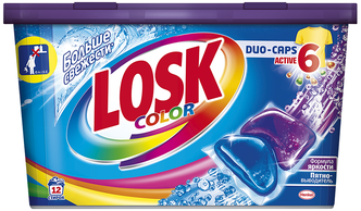 Losk капсулы Duo-Caps Color, контейнер, 12 шт.