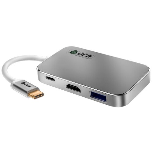Адаптер-переходник GCR Type C на HDMI+ TypeC+ USB3.0-разветвитель на 3 порта