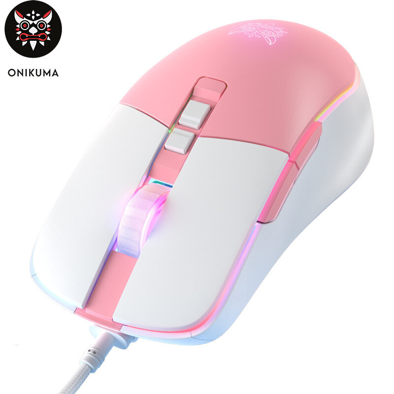 Игровая мышь для компьютера Onikuma CW916 Milky Blue с RGB подсветкой