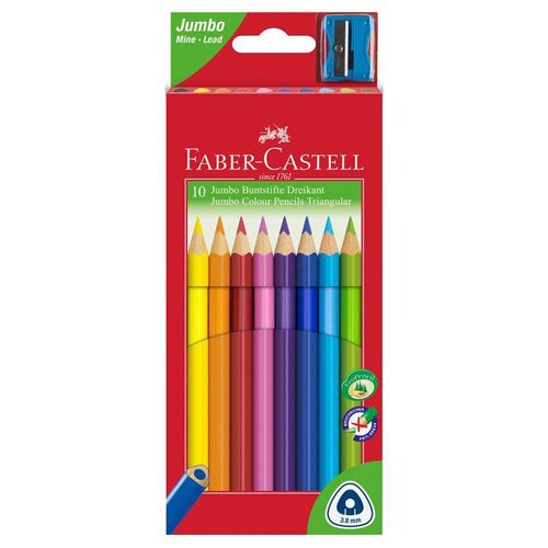 Faber-Castell Цветные карандаши Grip 2001 10 цветов с точилкой (116510) красный