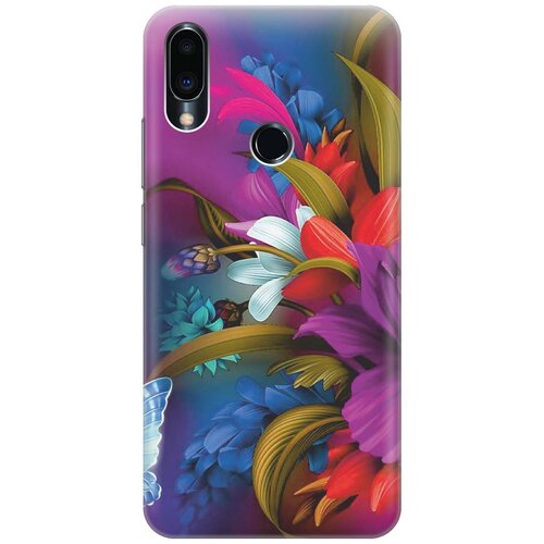 фото Cиликоновый чехол на meizu note 9 / мейзу ноут 9 с принтом "фантастические цветы" gosso