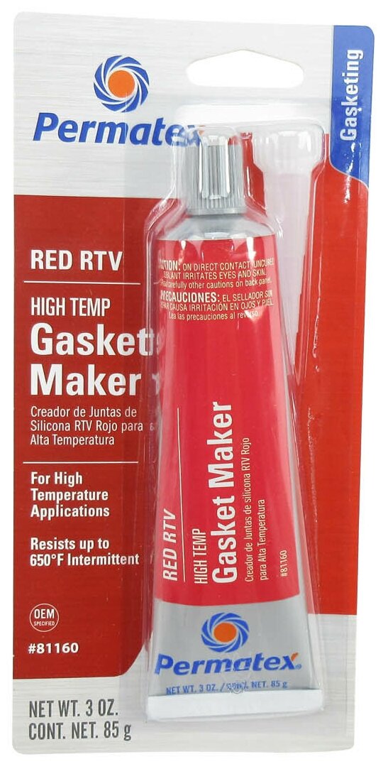   ,    (-54 +343) Red High-Temp Rtv Silicone Gasket, 85 ...