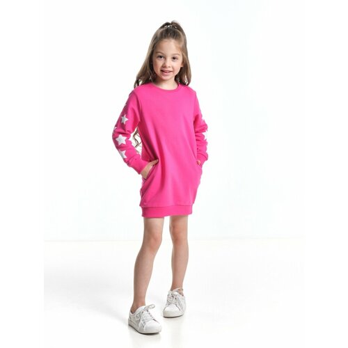 фото Платье mini maxi, футер, хлопок, трикотаж, размер 98, розовый, красный