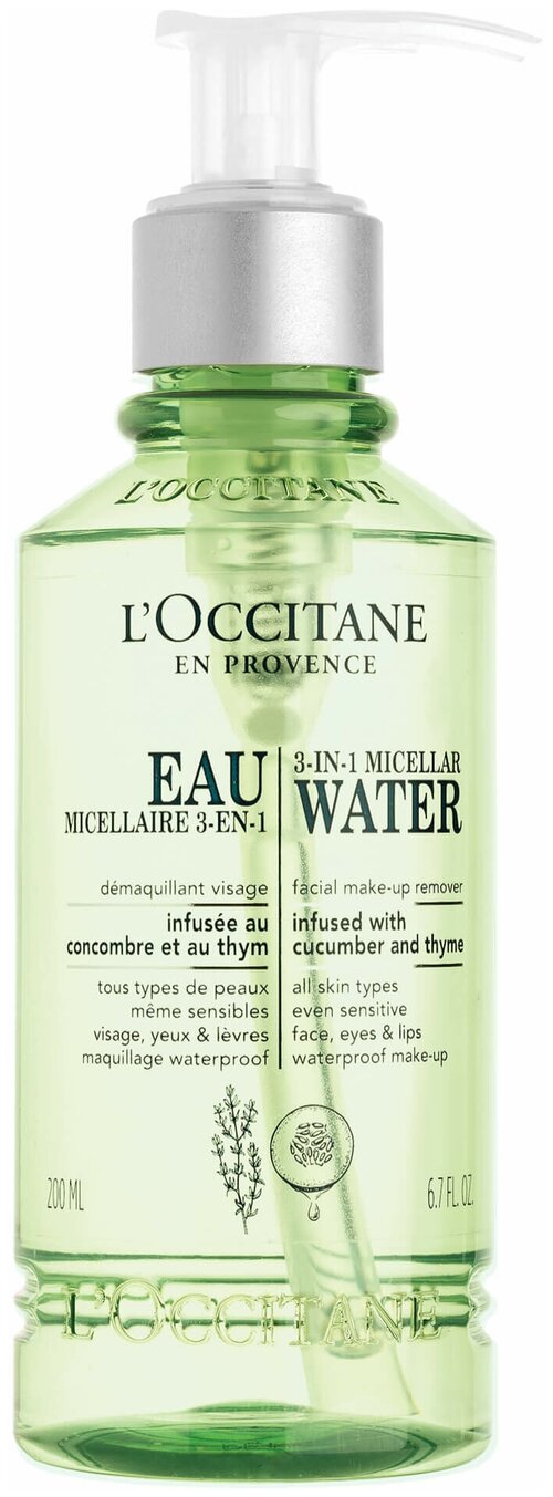 LOccitane en Provence мицеллярная вода 3в1 с чабрецом и огурцом, 200 мл