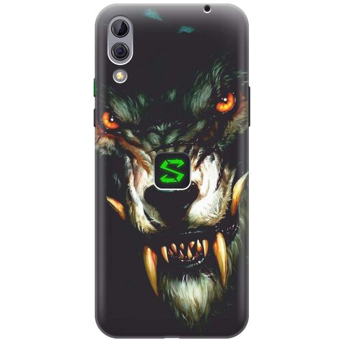фото Cиликоновый чехол на xiaomi black shark 2 / сяоми блэк шарк 2 с принтом "злой оборотень" gosso